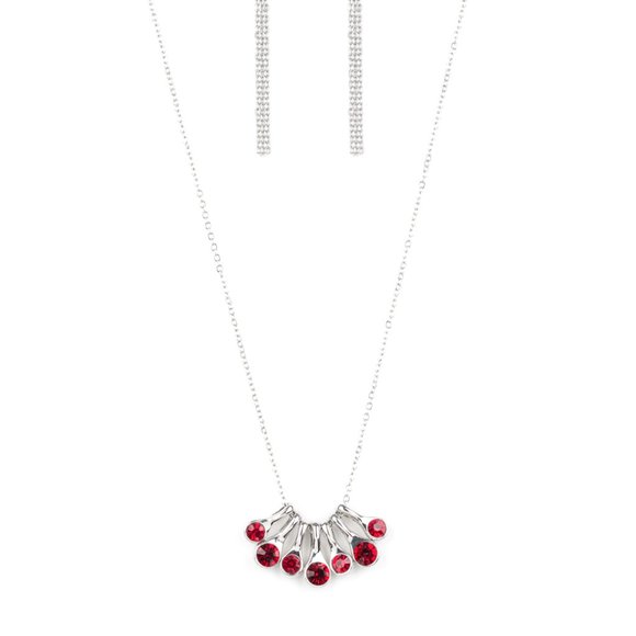 Slide Into Shimmer Red Necklace - Picture 2 of 3